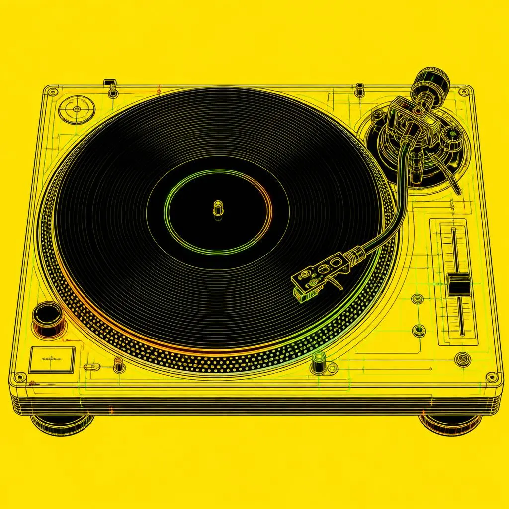 Completed song on a turntable